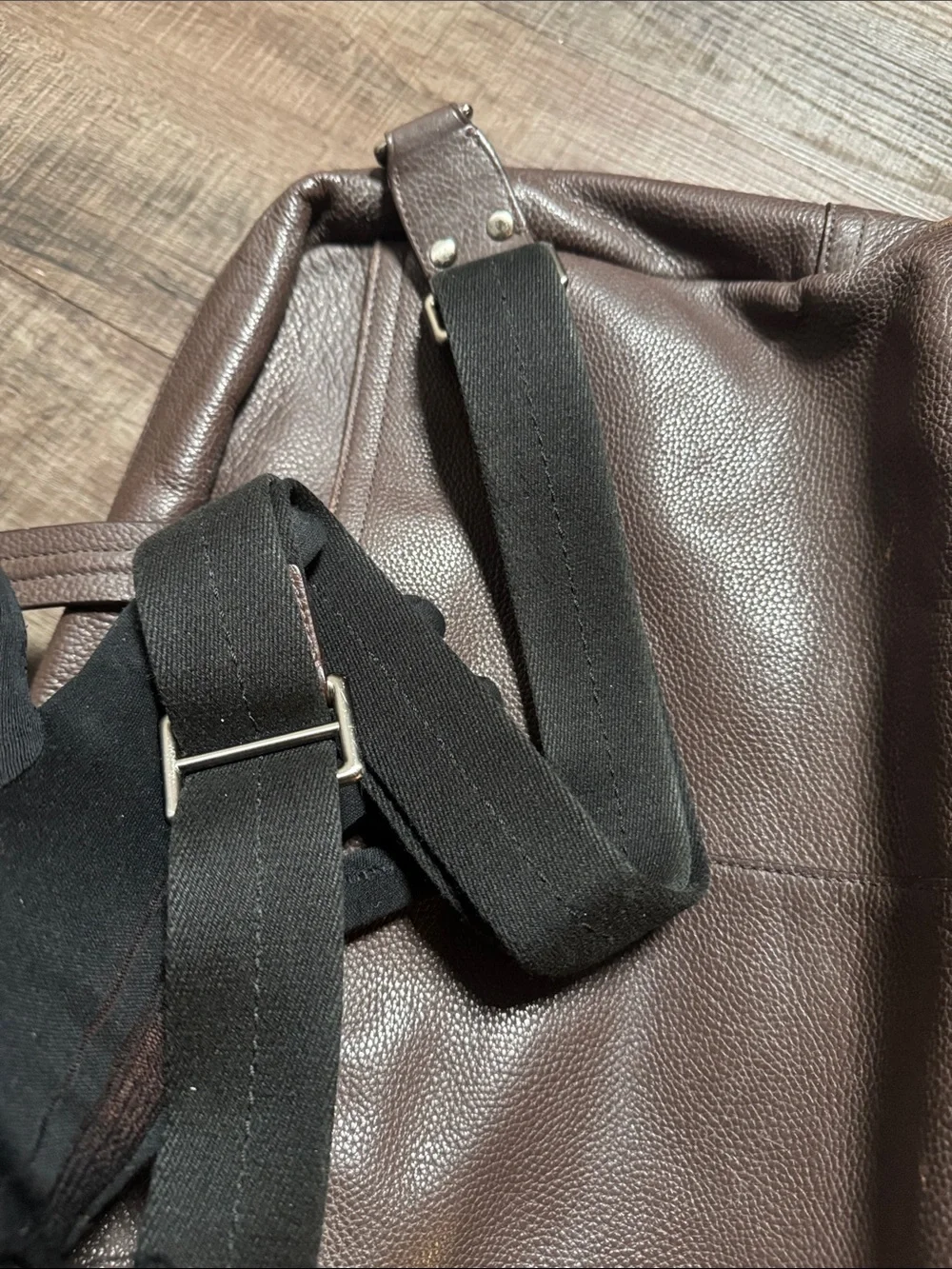 Vintage Coach Brown Pebbled Leather Laptop Brief with Black Strap